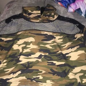 Camo Hooded Crop Top